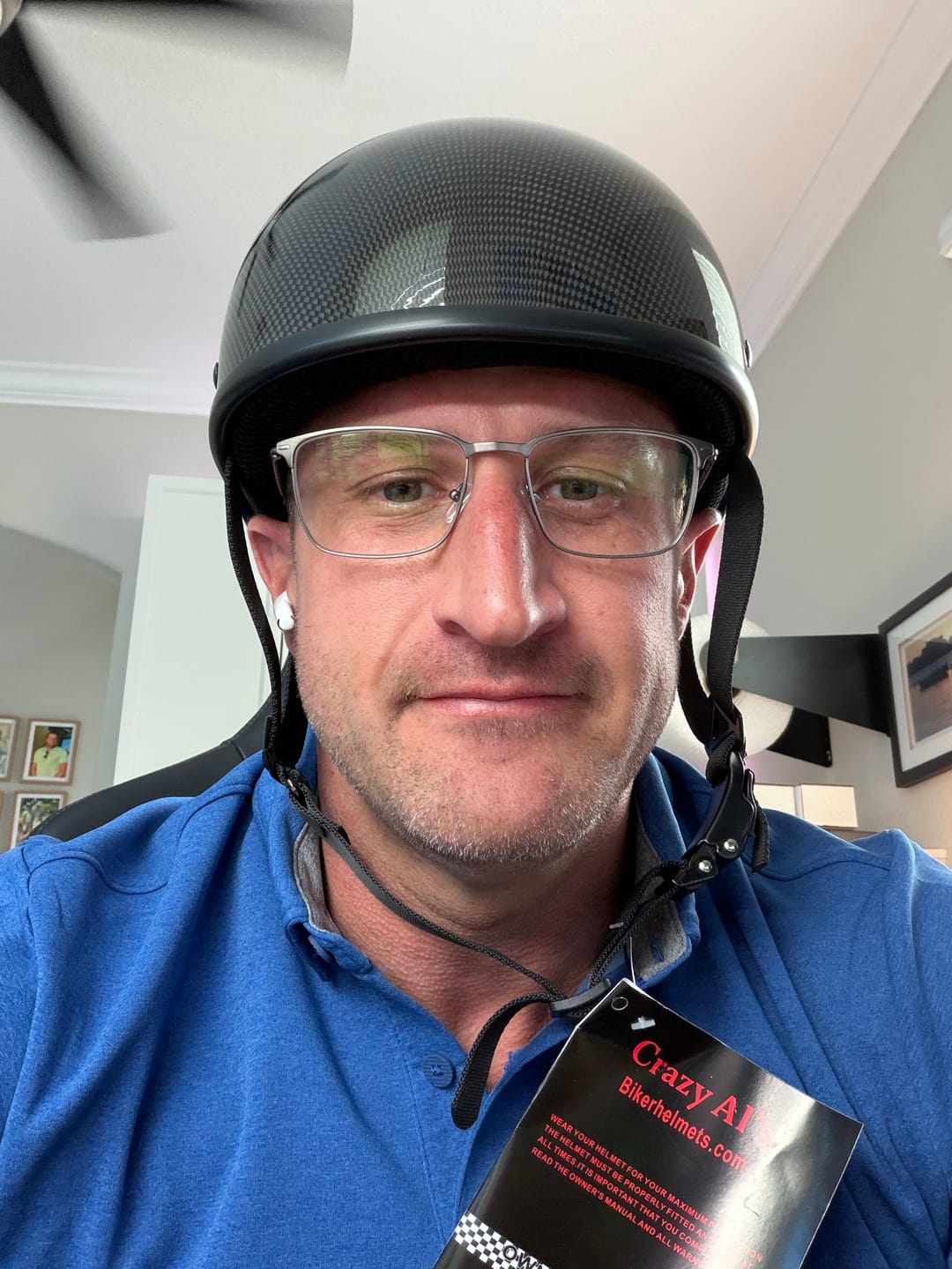 Customer photo review of Genuine Carbon Fiber SOA Smallest Lightest DOT Beanie Carbonator Gloss No Peak