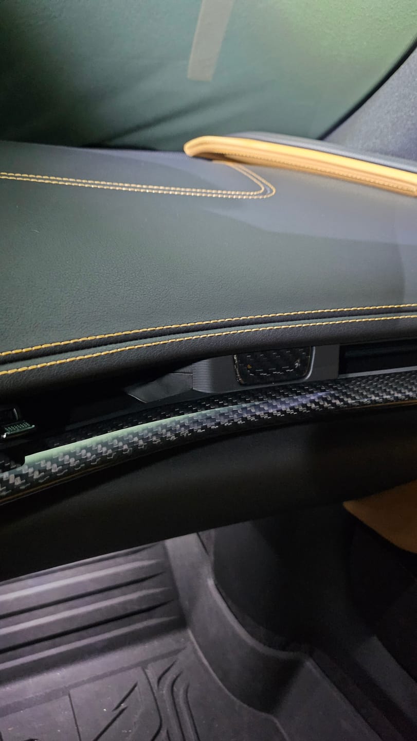 Customer photo review of C8 Corvette Glove Box Switch Cover – Real Dry Carbon Fiber (Stingray / Z06 / E-Ray / ZR1, 2020-2026)