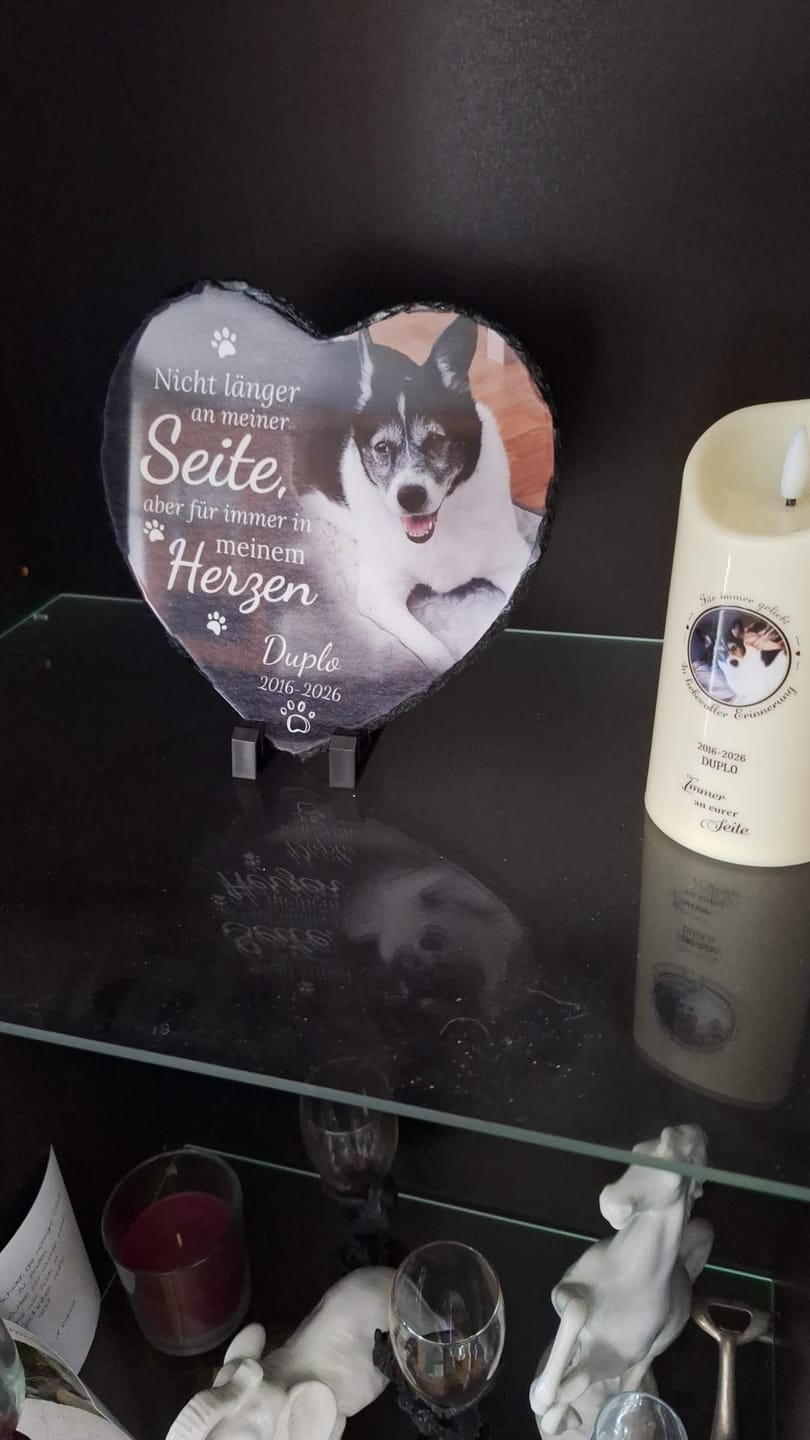 Customer photo review of Personalisiertes bedrucktes Schieferherz - Nicht länger an meiner Seite