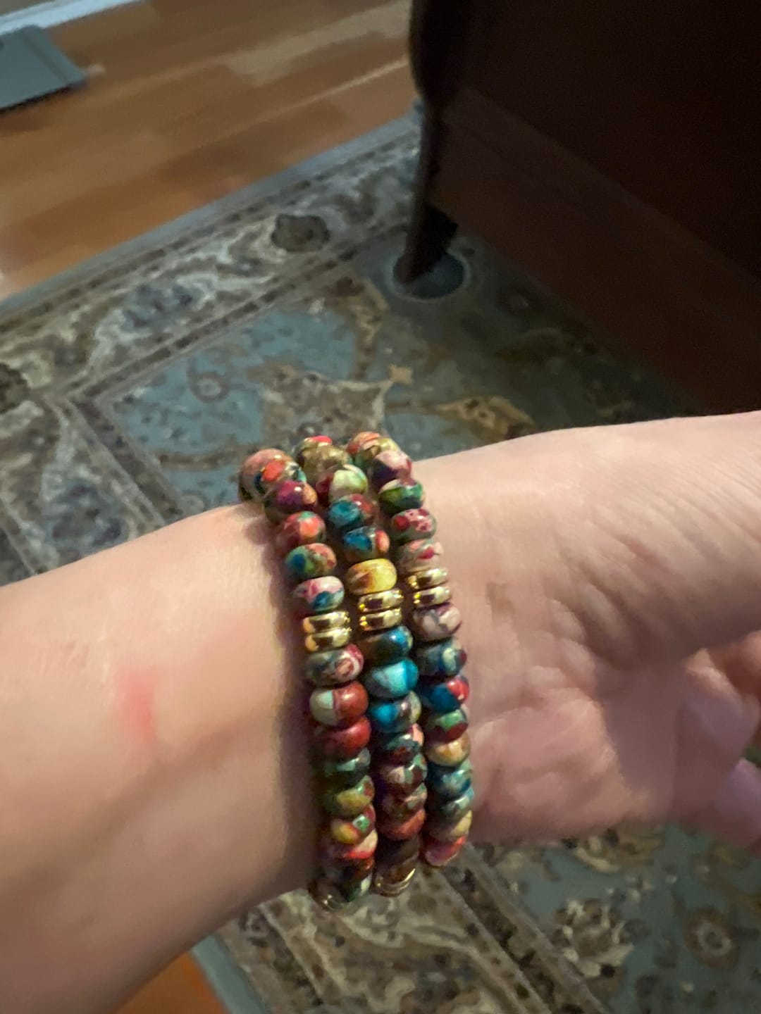 Customer photo review of Kaleidoscope Boho Stretch Apple Watch Strap