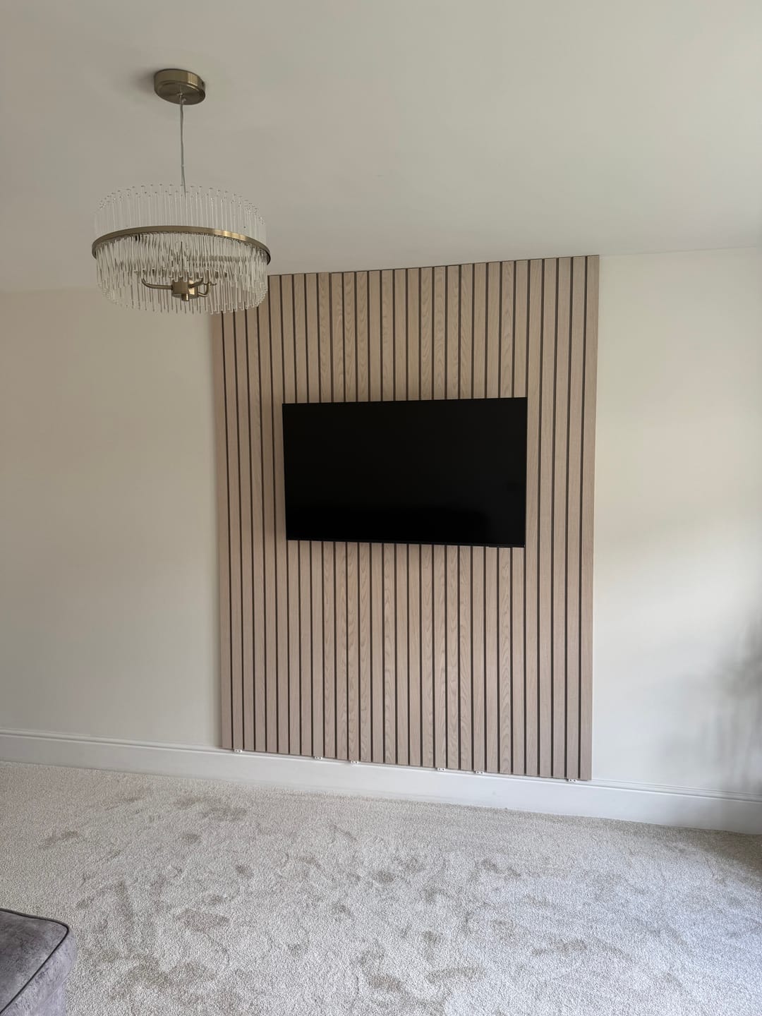 Customer photo review of SlatWall Acoustic Whitewashed Oak Slatted Wall Panel