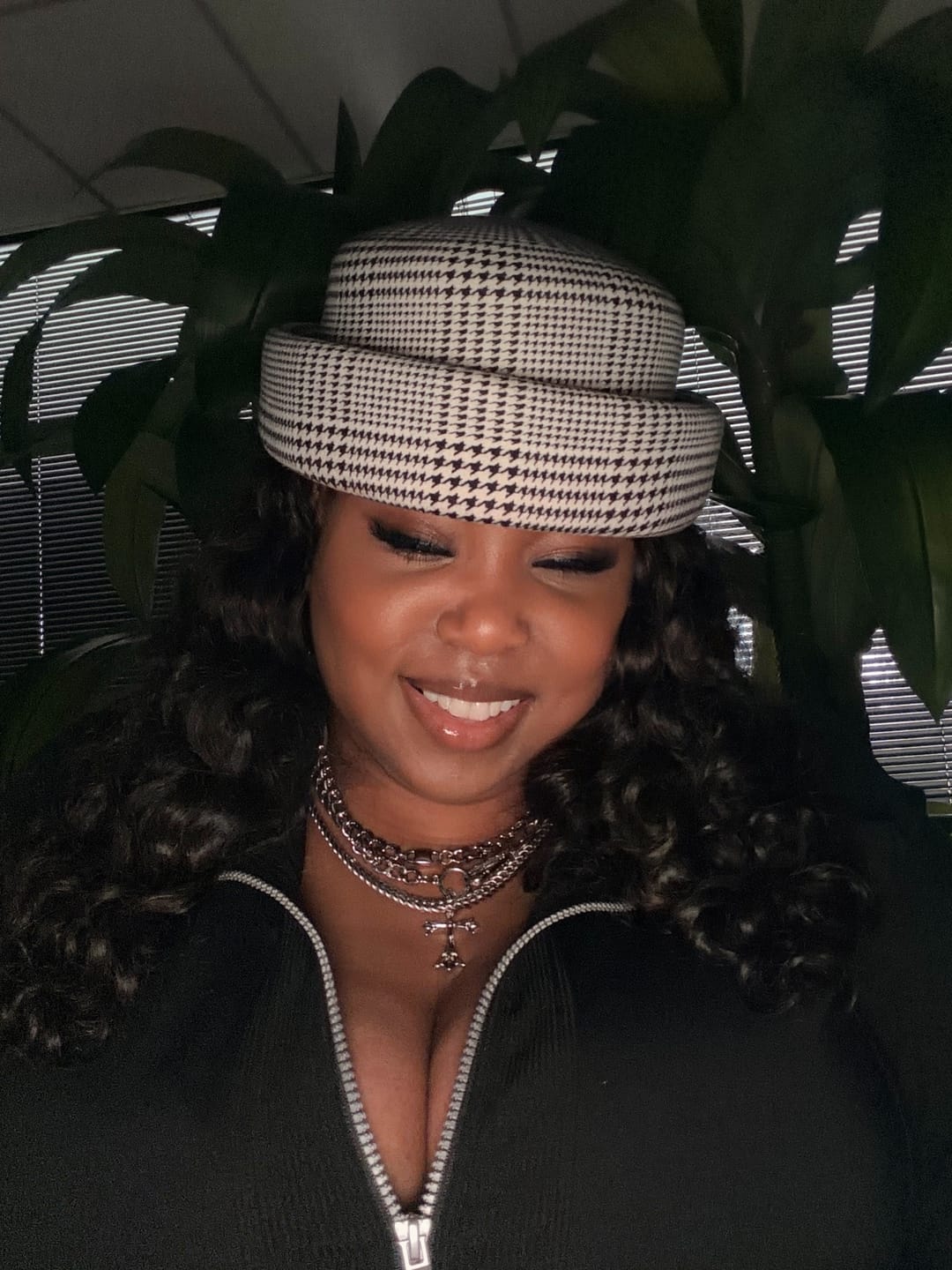 Customer photo review of London Pillbox Hat - Glen Plaid