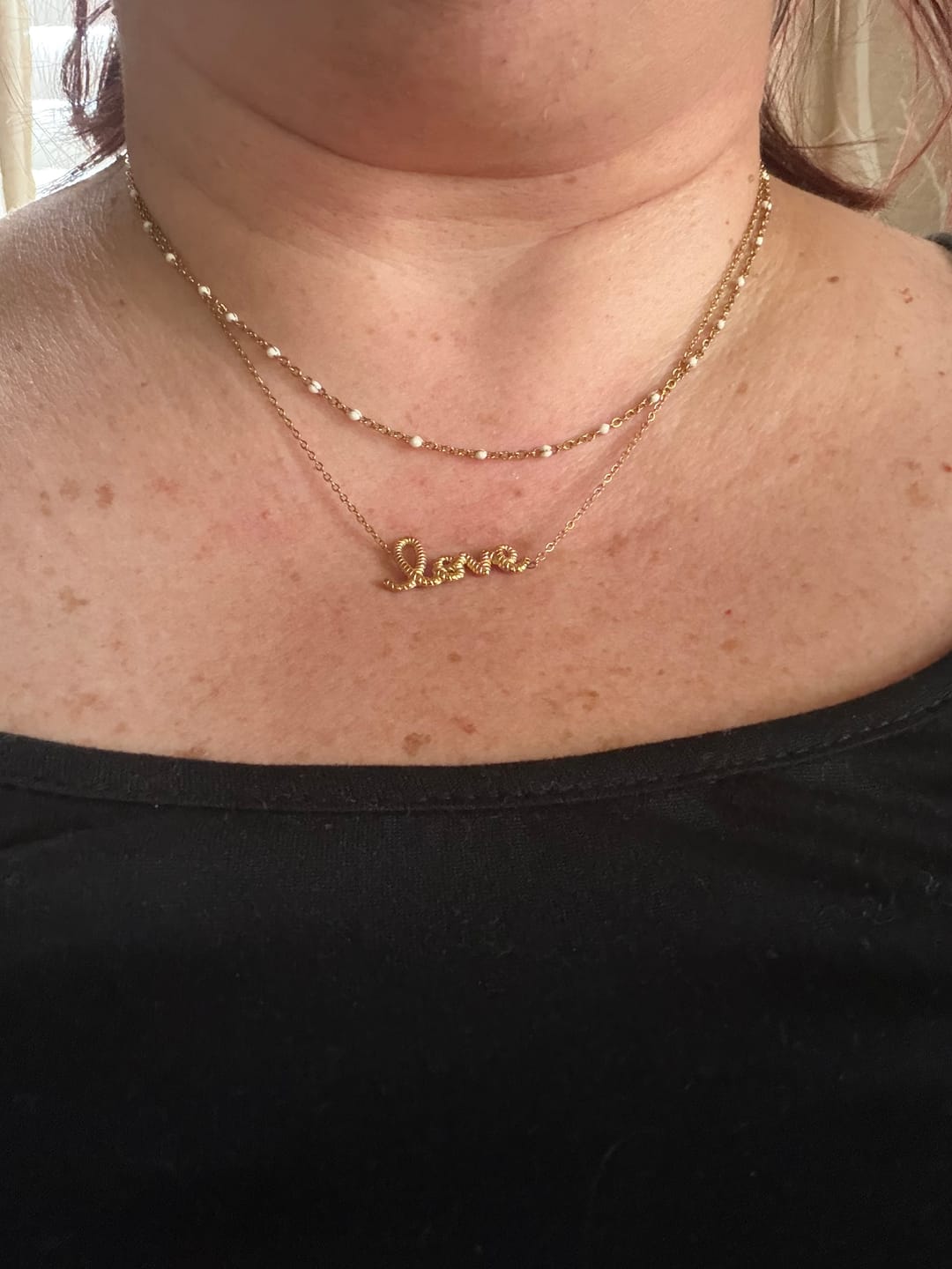 Customer photo review of "Love" Pendant Necklace