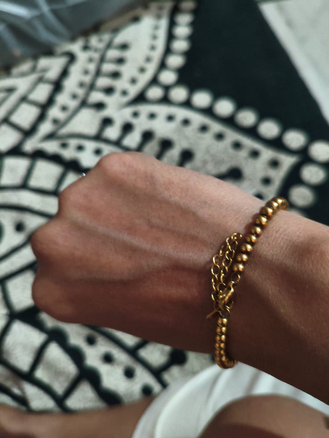 Customer photo review of Gold Beaded Bracelet