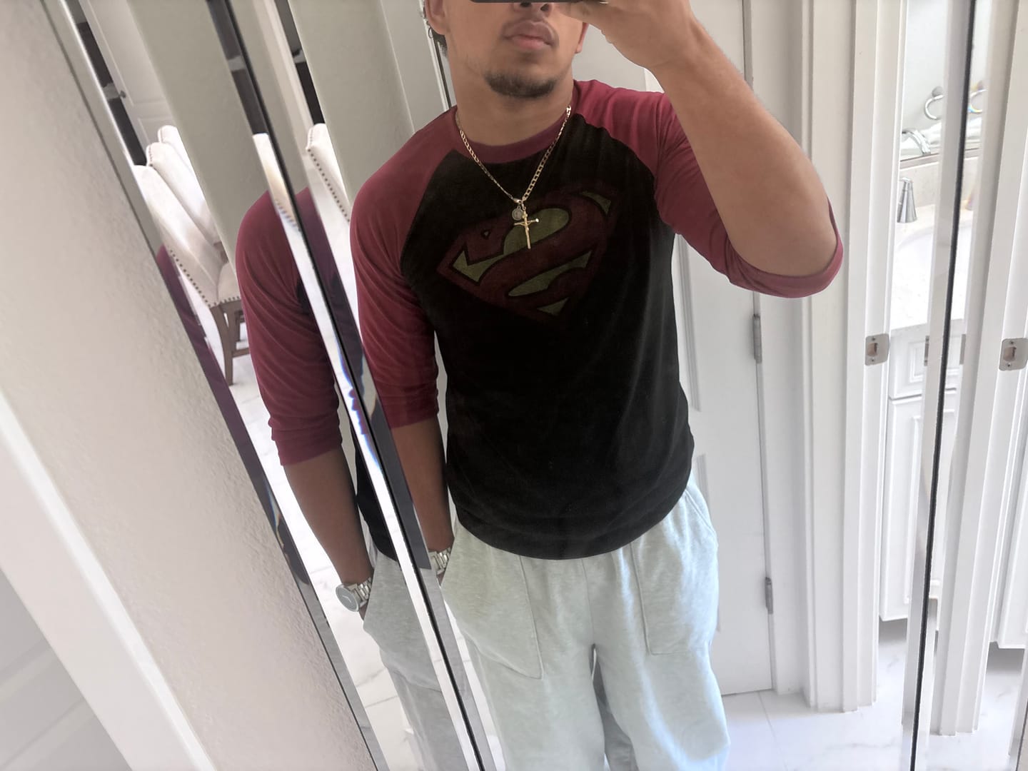 Customer photo review of 8072 - Superman 3/4 Raglan Shirts