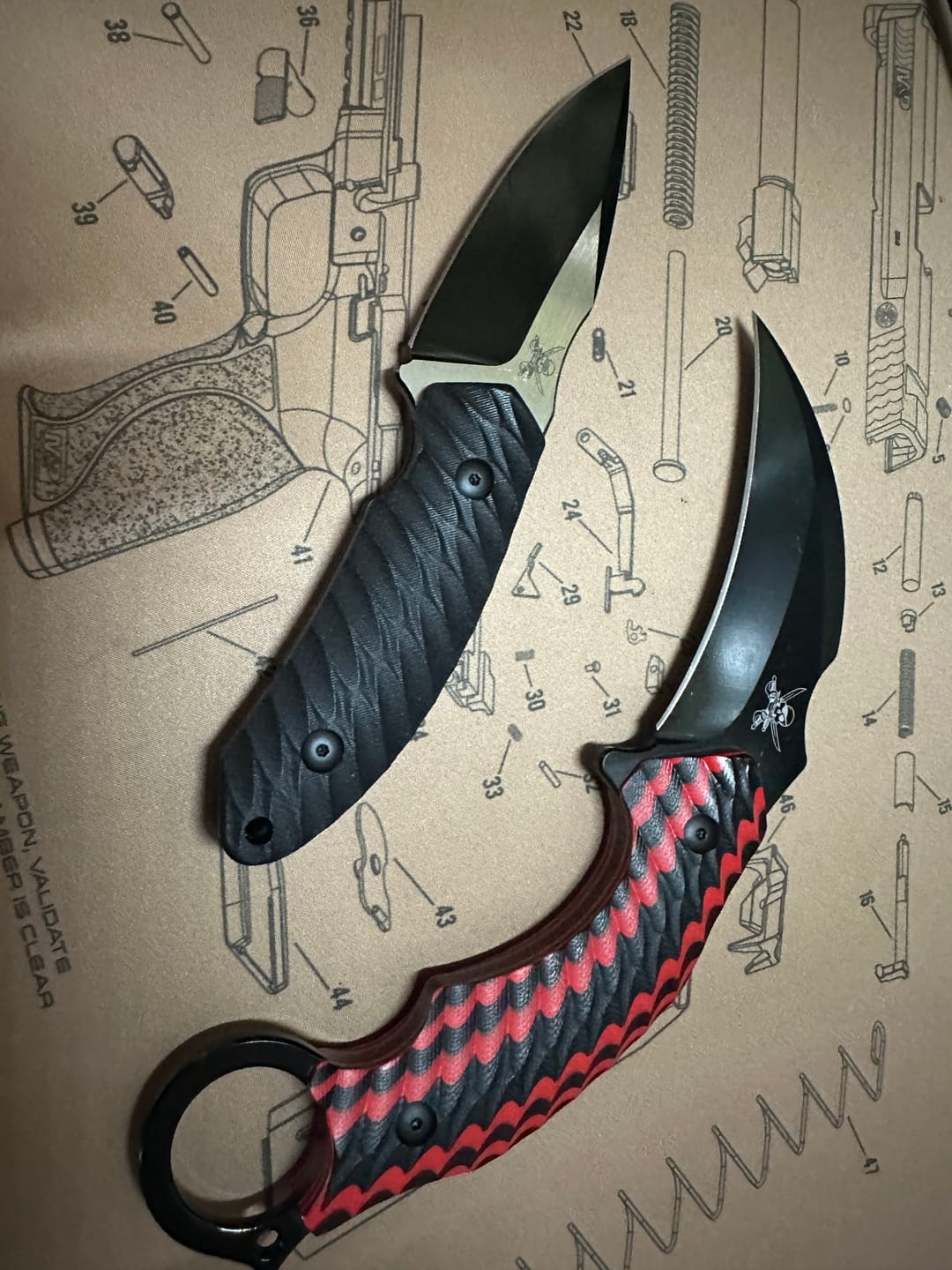 Customer photo review of Deep 6 Karambit - Black/Red