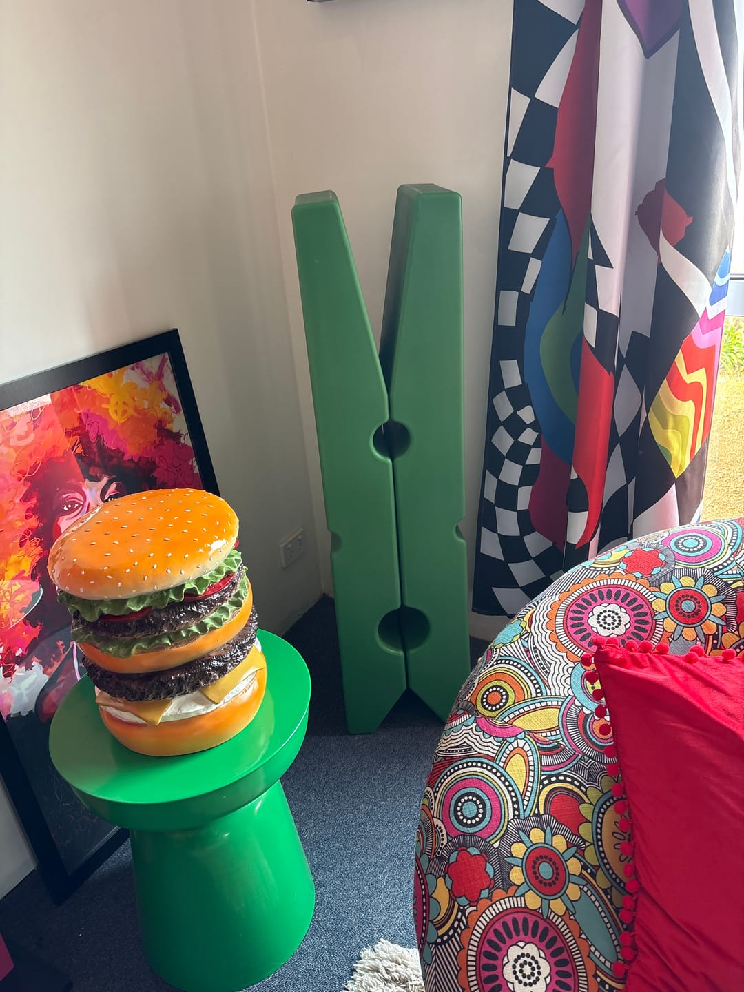 Customer photo review of Clip Shaped Side Table TV Stand