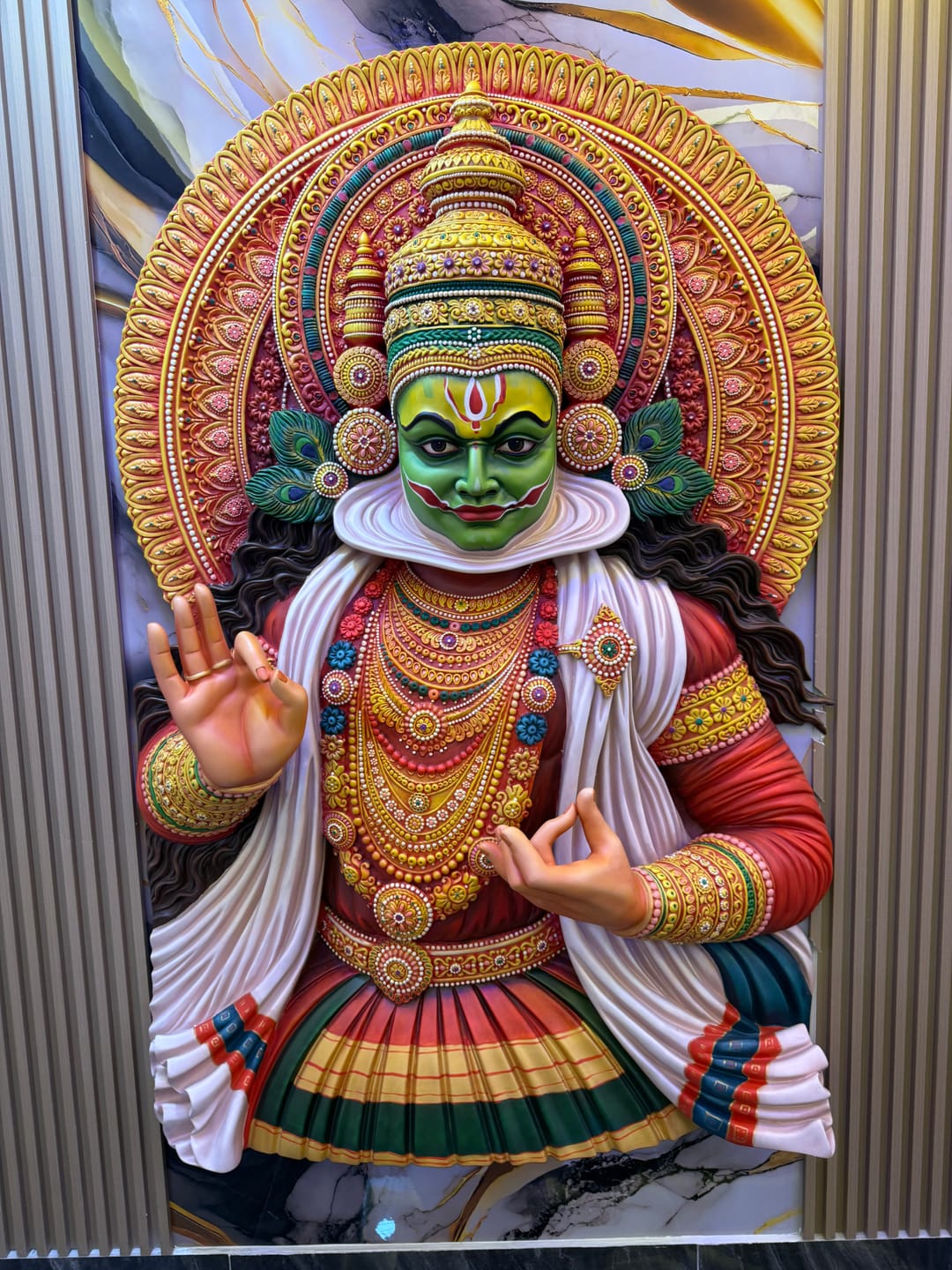 Customer photo review of Kathakali 3D Wall Mural-6x4.5ft | Traditional Kerala Art With Luxury Touch