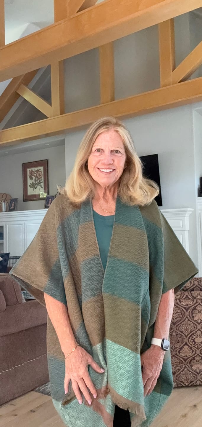 Customer photo review of NEW! Wool Poncho Trudi Joplin