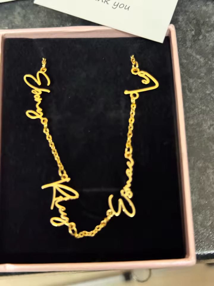 Customer photo review of Custom Multiple Name Necklace