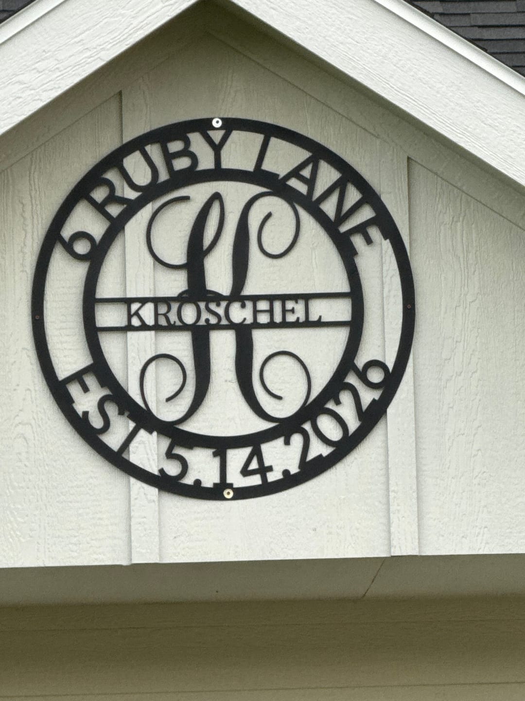 Customer photo review of Elaborate Name - Steel Sign