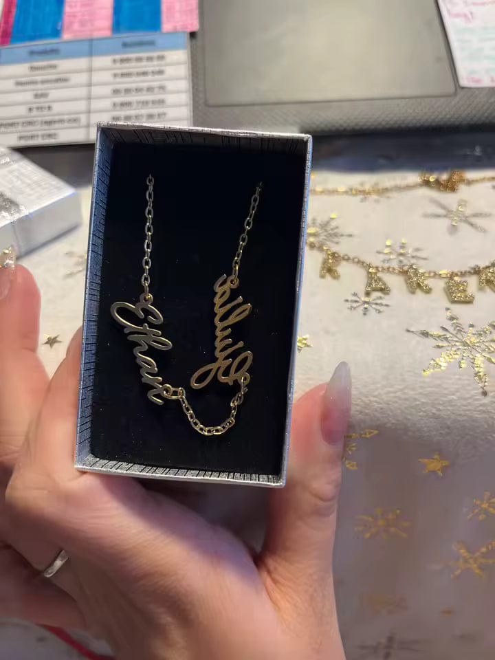 Customer photo review of Custom Multiple Name Necklace