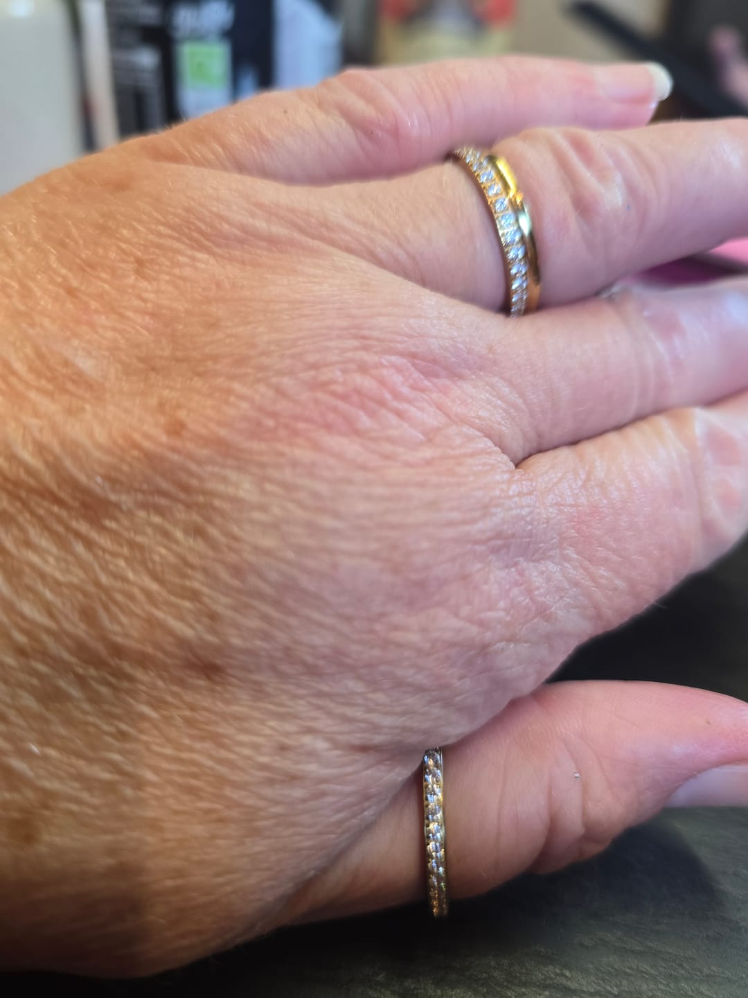 Customer photo review of Gold 2mm Full Glitz Ring