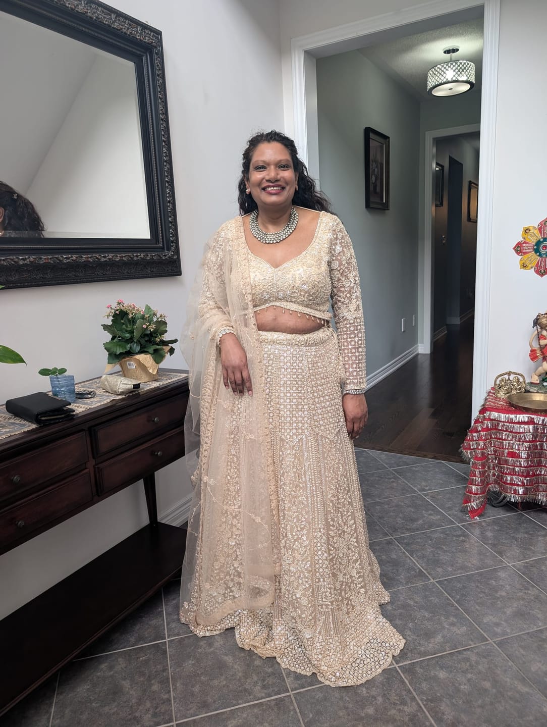 Customer photo review of Champagne Noor Bridal Lehenga Couture Ensemble