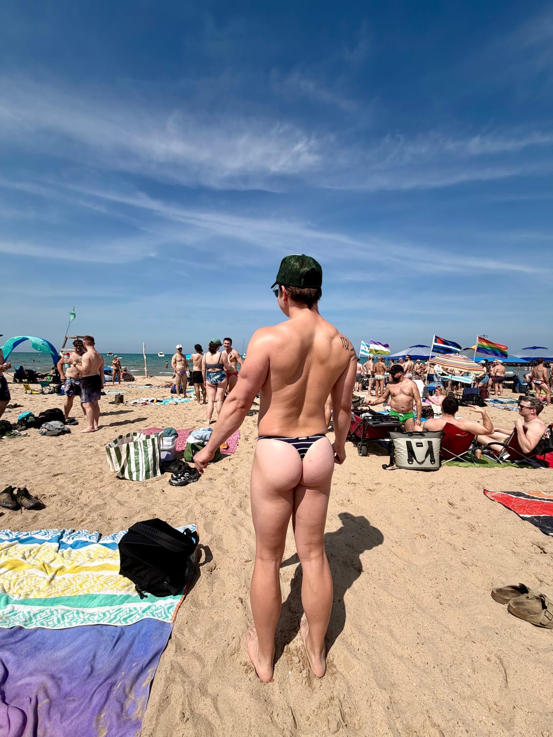 Customer photo review of Striped G-String Swim Thong