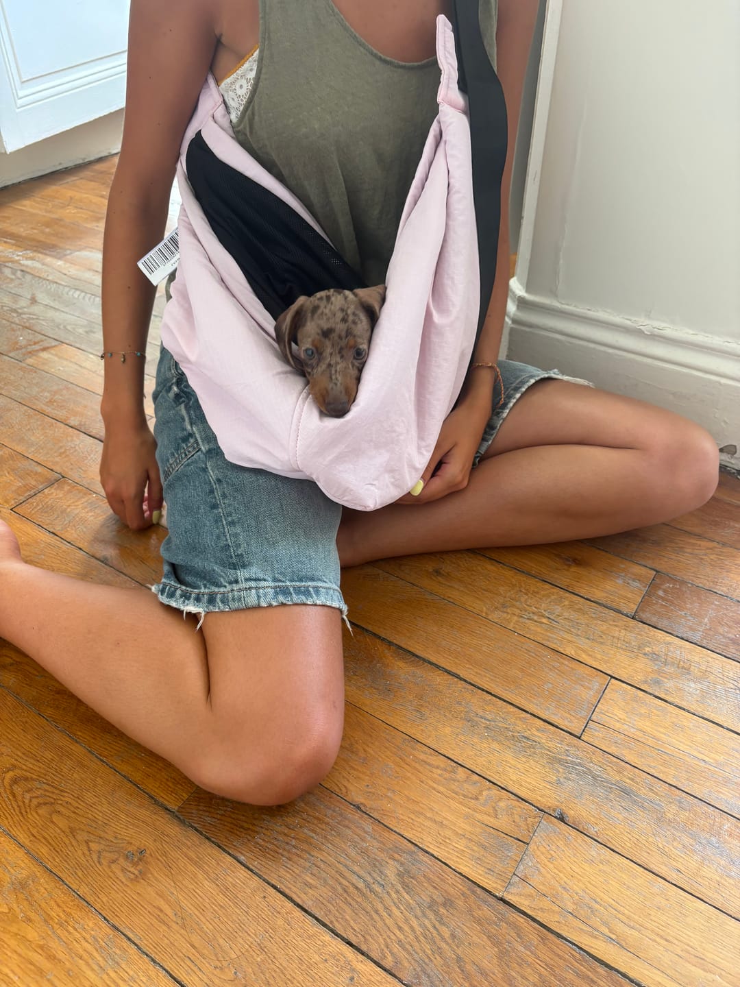 Customer photo review of Sac de transport en bandoulière rose - Version automne / hiver