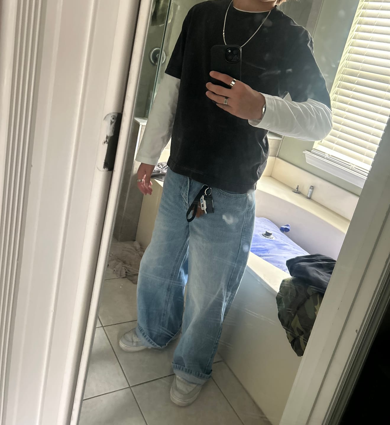 Customer photo review of Jet Black Baggy Sweatpants