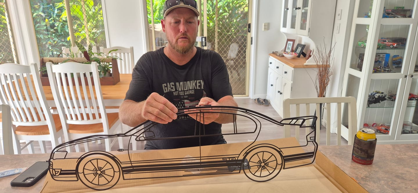 Customer photo review of Custom Car & 4WD Metal Wall Art