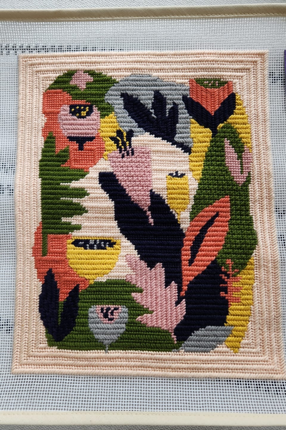 Customer photo review of Blush Garden Needlepoint Kit