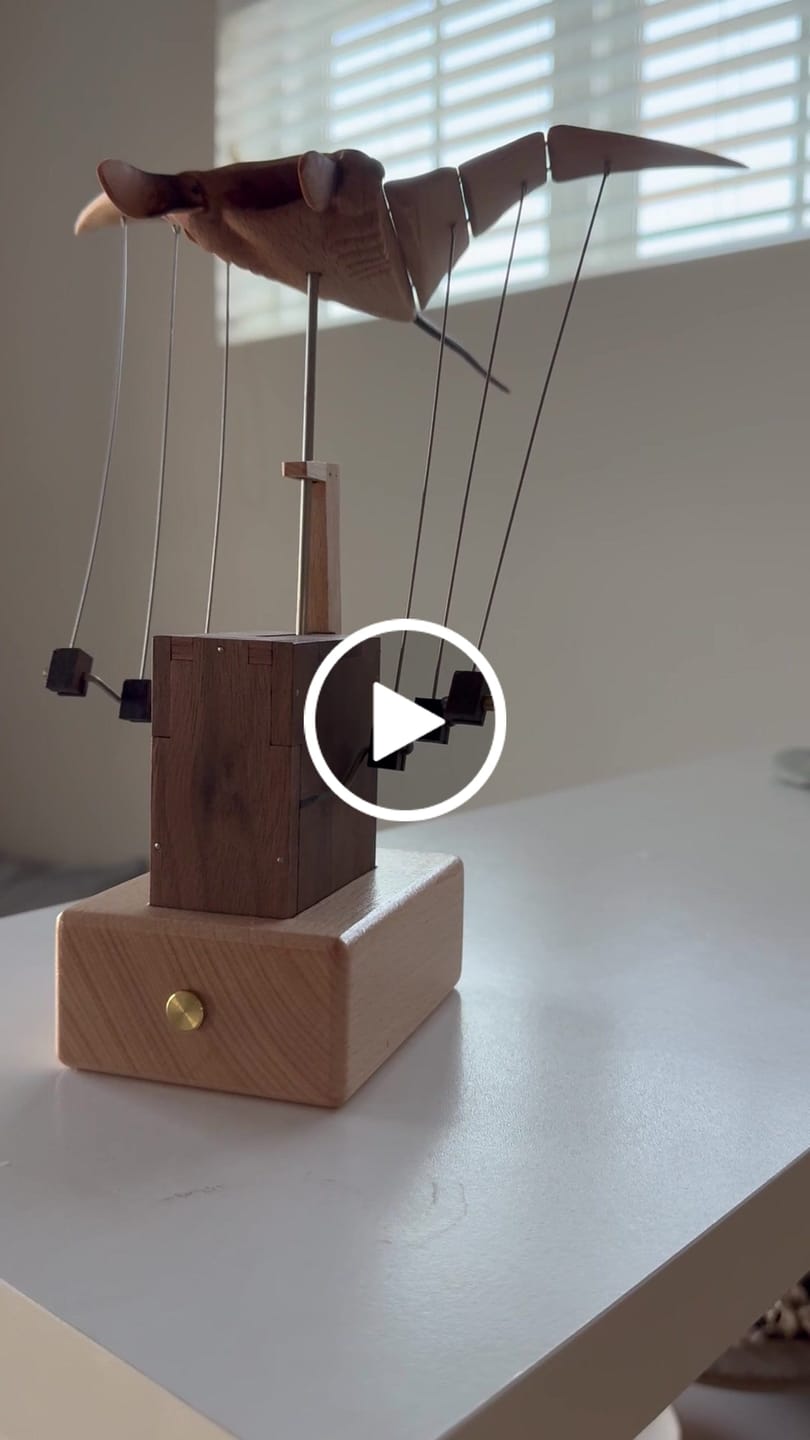 Customer video review of MarinerPoet™ Handcrafted Wooden Manta Ray Automaton