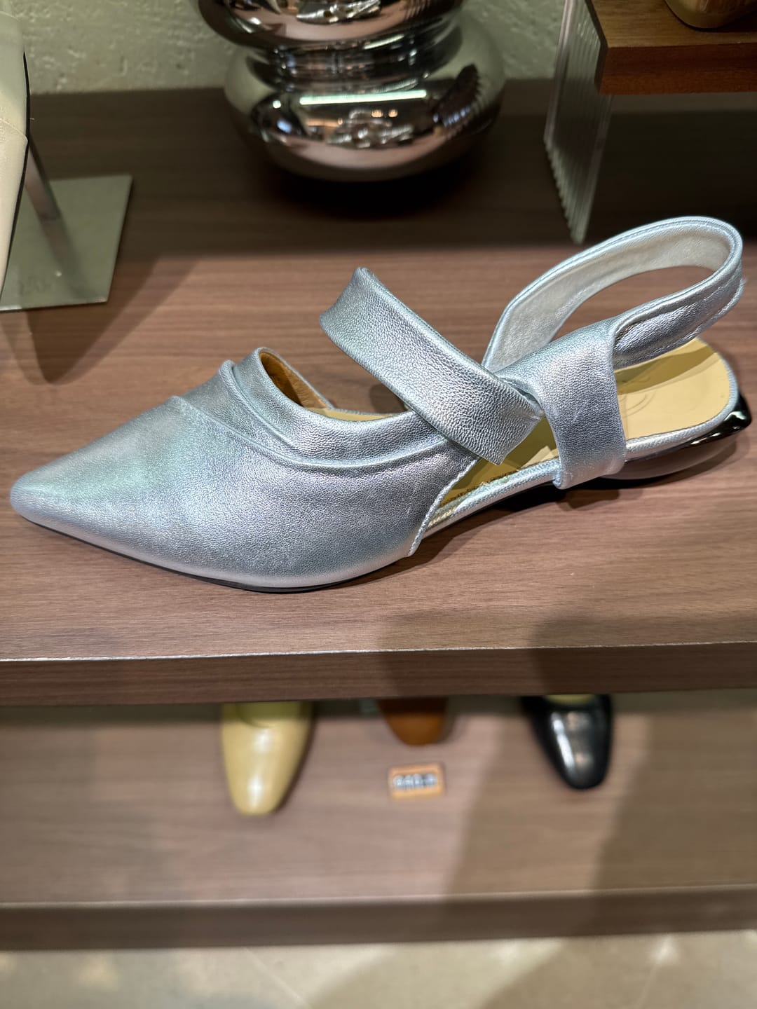 Customer photo review of Cleo ◈ Pointed Crepe Draped Marble Heel Slingback