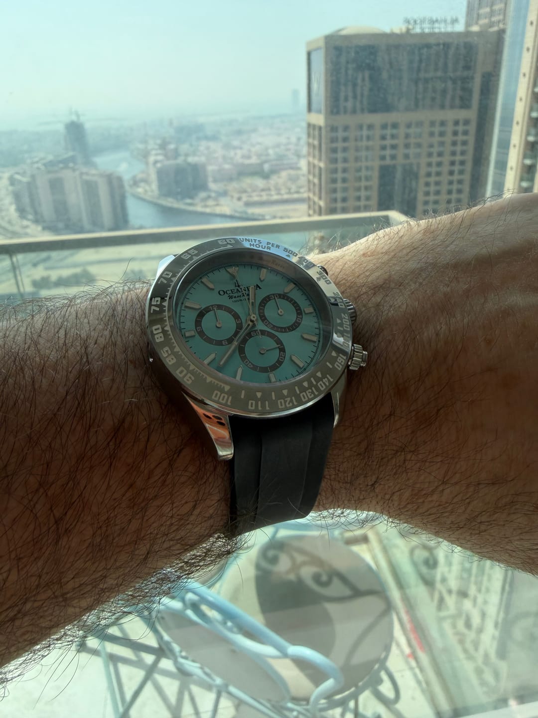 Customer photo review of Oceaneva WaveRacer 1000m Mechanical Chronograph Automatic Grade 5 Titanium Watch Mint