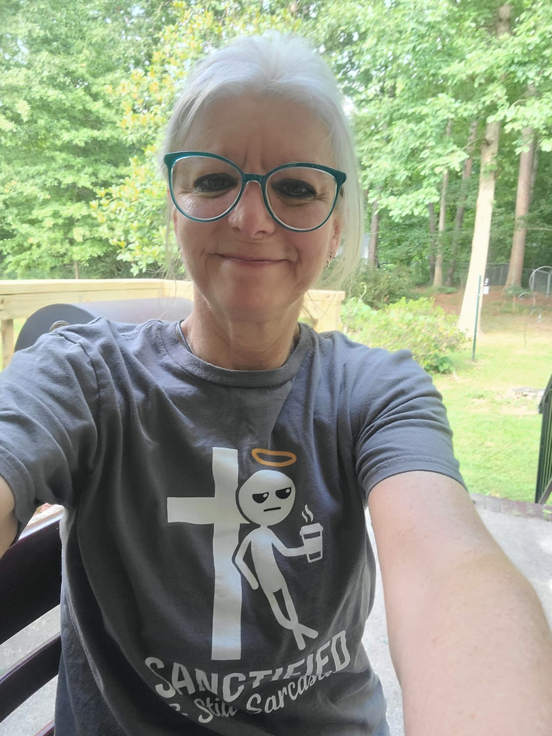 Customer photo review of Sanctified & Still Sarcastic T-Shirt