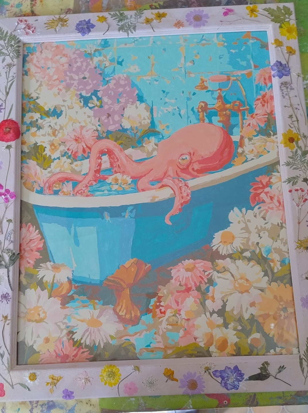 Customer photo review of Floral Octopus | Paint by Number