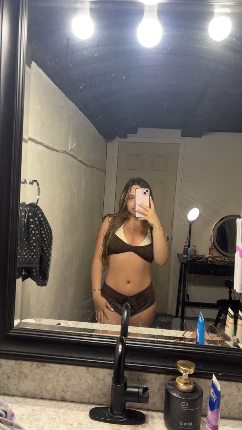 Customer photo review of Seamolly 3 Piece Recycled Fabric Jacquard String Double Layer Cheeky Boyshort Bikini Set - Western Style