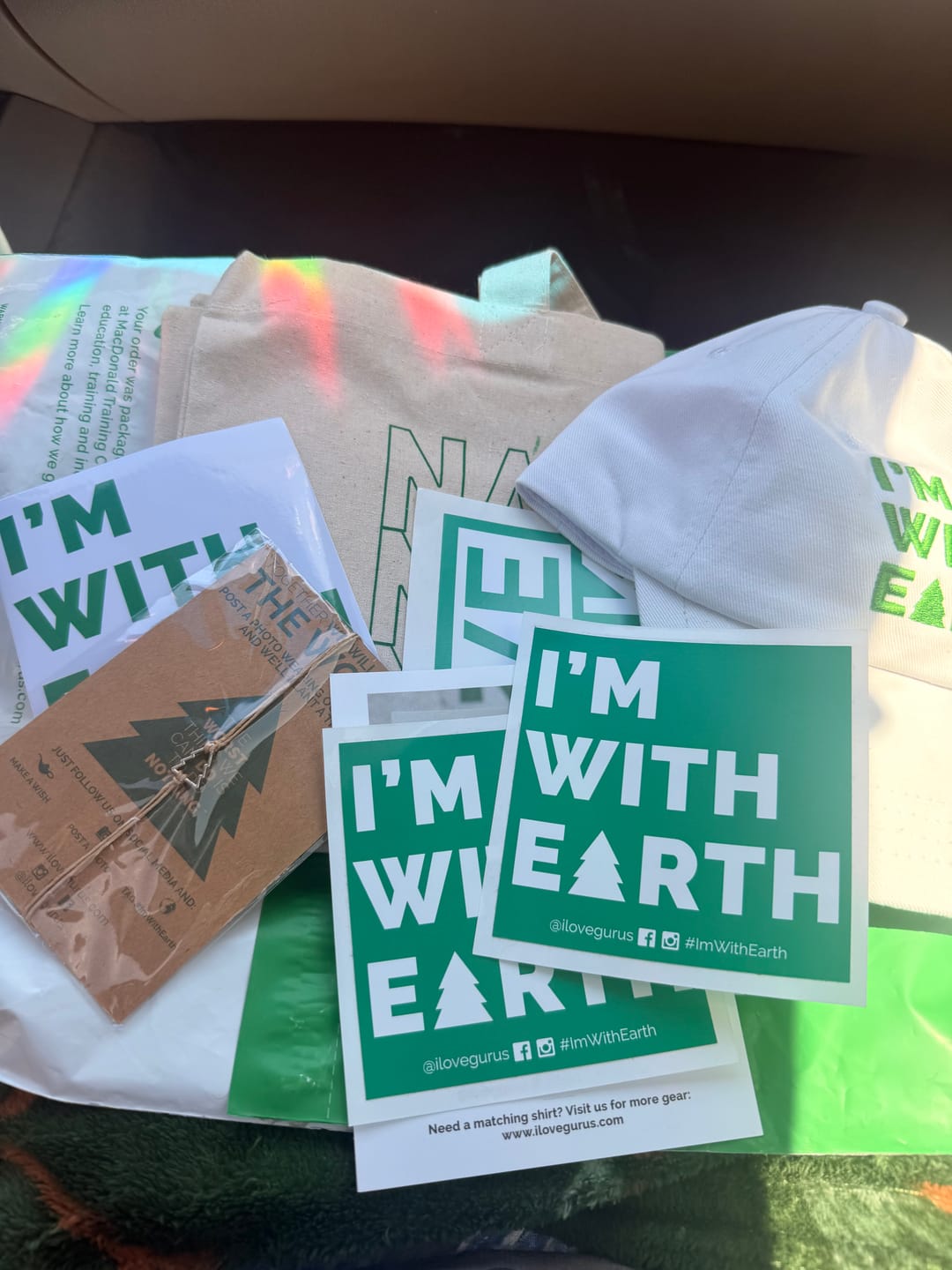 Customer photo review of I'm With Earth Sticker