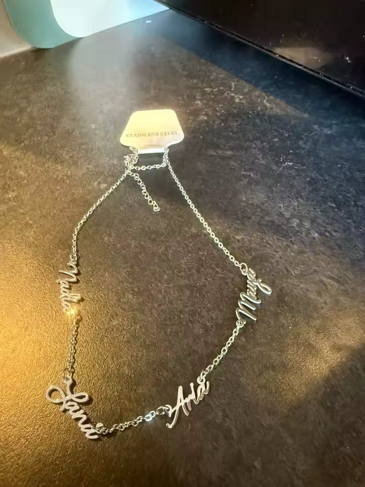 Customer photo review of Custom Multiple Name Necklace