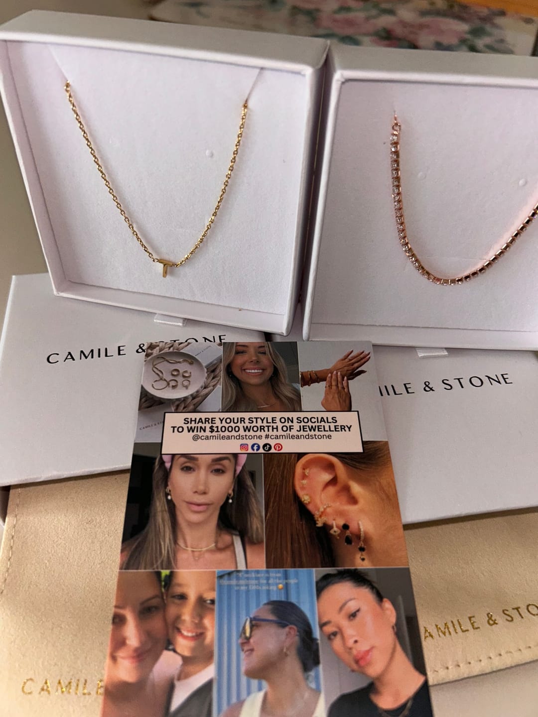 Customer photo review of The Original Initial Letter Solid Heart Necklace