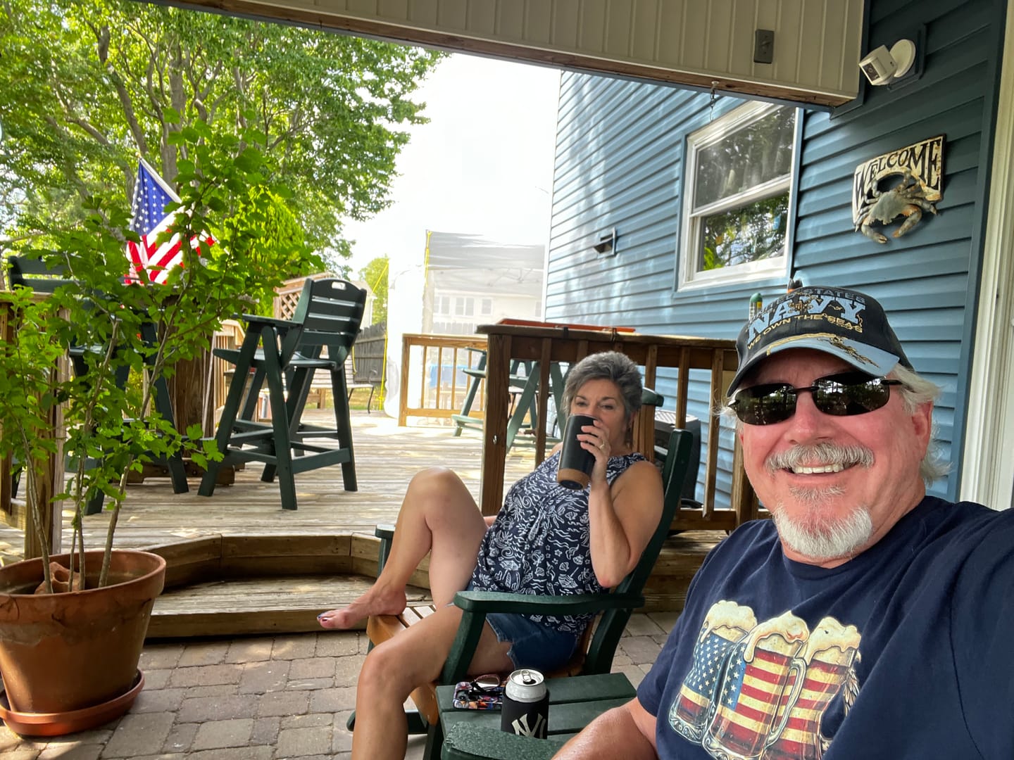 Customer photo review of American Flag Beer Mugs T-Shirt