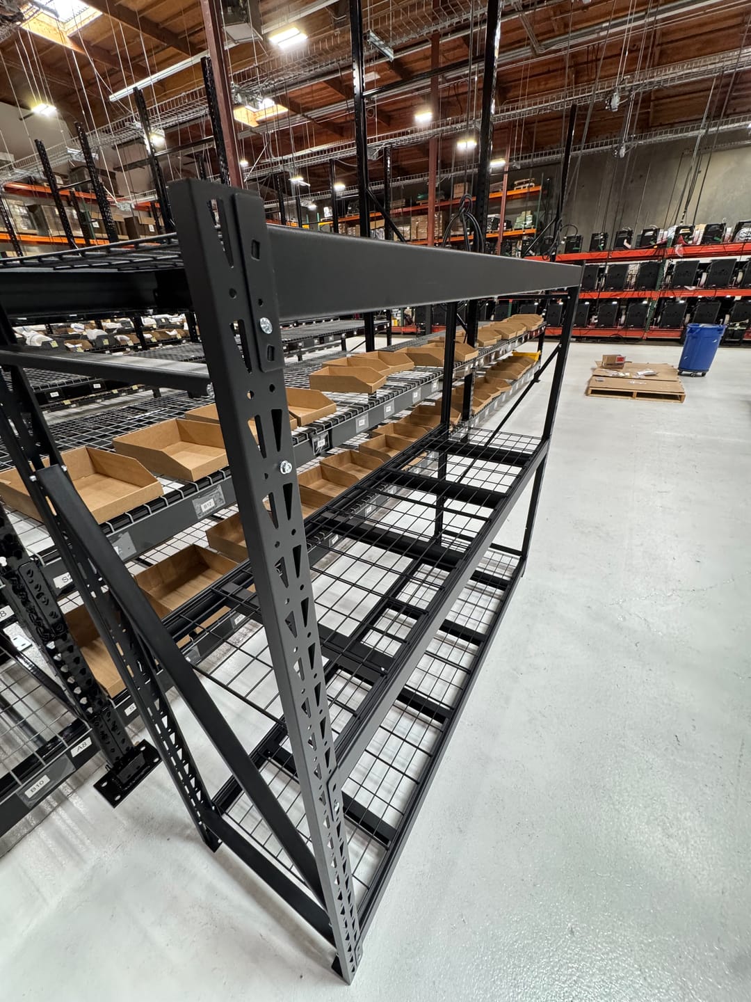 Customer photo review of REIBII Heavy Duty Garage Shelving Adjustable Industrial Storage Racks Shop Shelves for Garage Organization Basement, Warehouse, Industrial