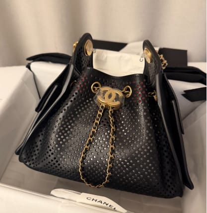 Customer photo review of Chane 2026 Hobo Bag Perforated Calfskin 292067