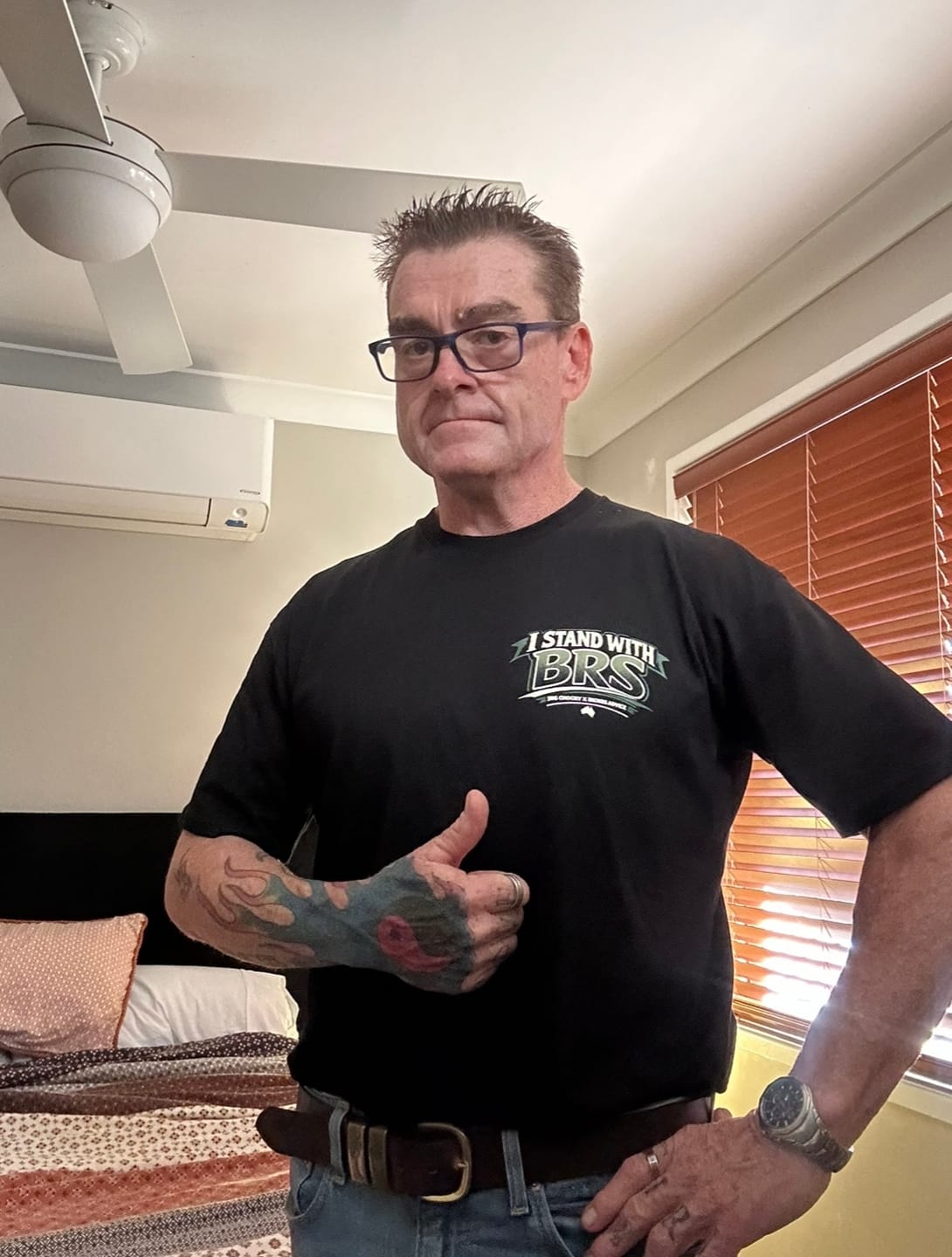 Customer photo review of Big Chocky | Stand With BRS Tee