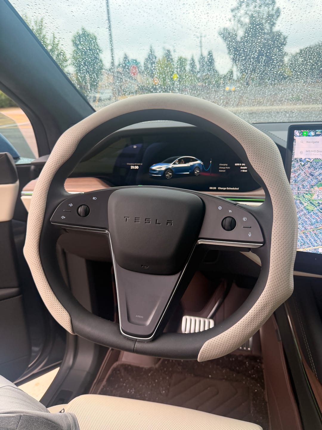 Customer photo review of Nappa Leather Steering Wheel Cover Trim - Handle Cover Interior Modification Accessories
