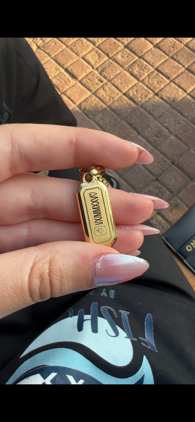 Customer photo review of Rectangle Pendant