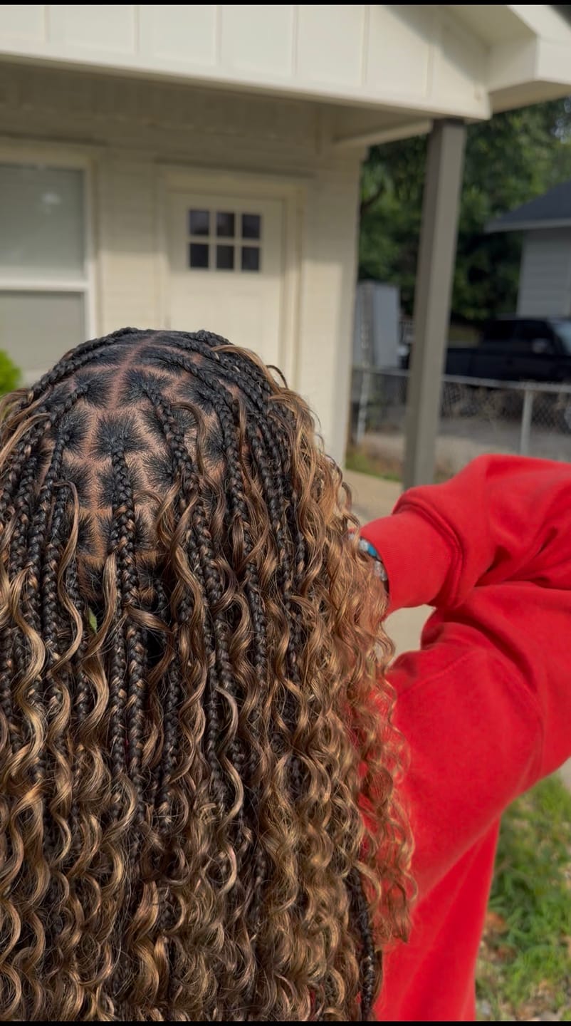 Customer photo review of #4/#27/#30 Mix Color Blend Deep Wave Bulk Human Braiding Hair