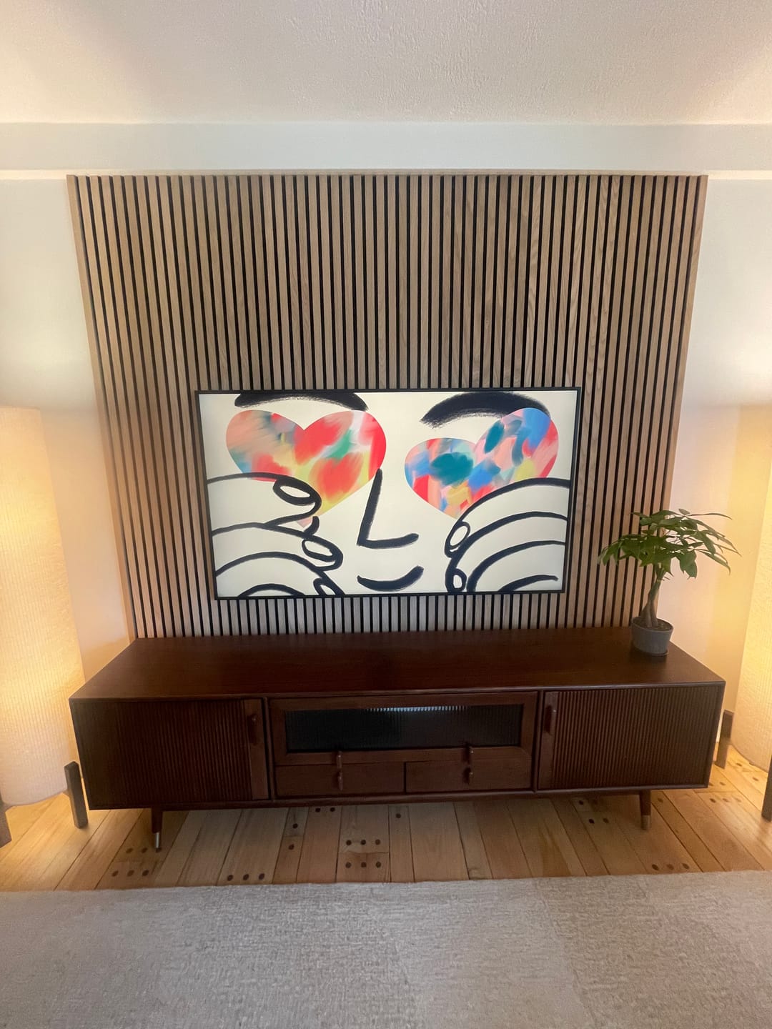 Customer photo review of End Piece - Slat Wall Panel | Natural Oak