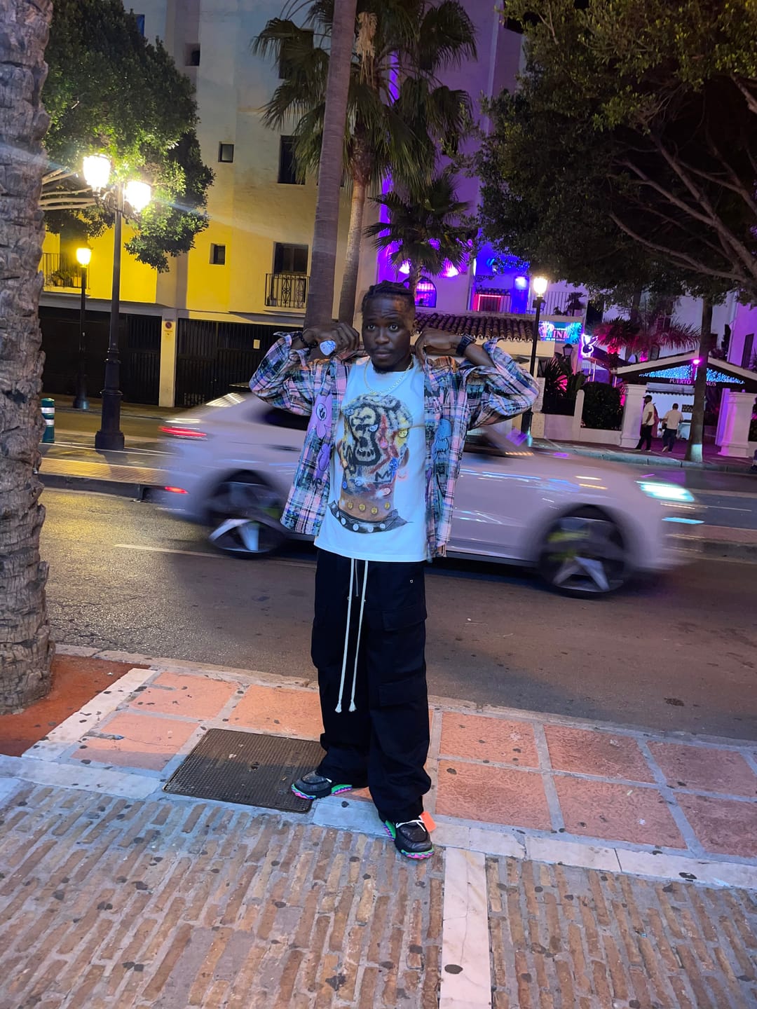 Customer photo review of Woven Multi-Pocket Baggy Flared Pants - 2321