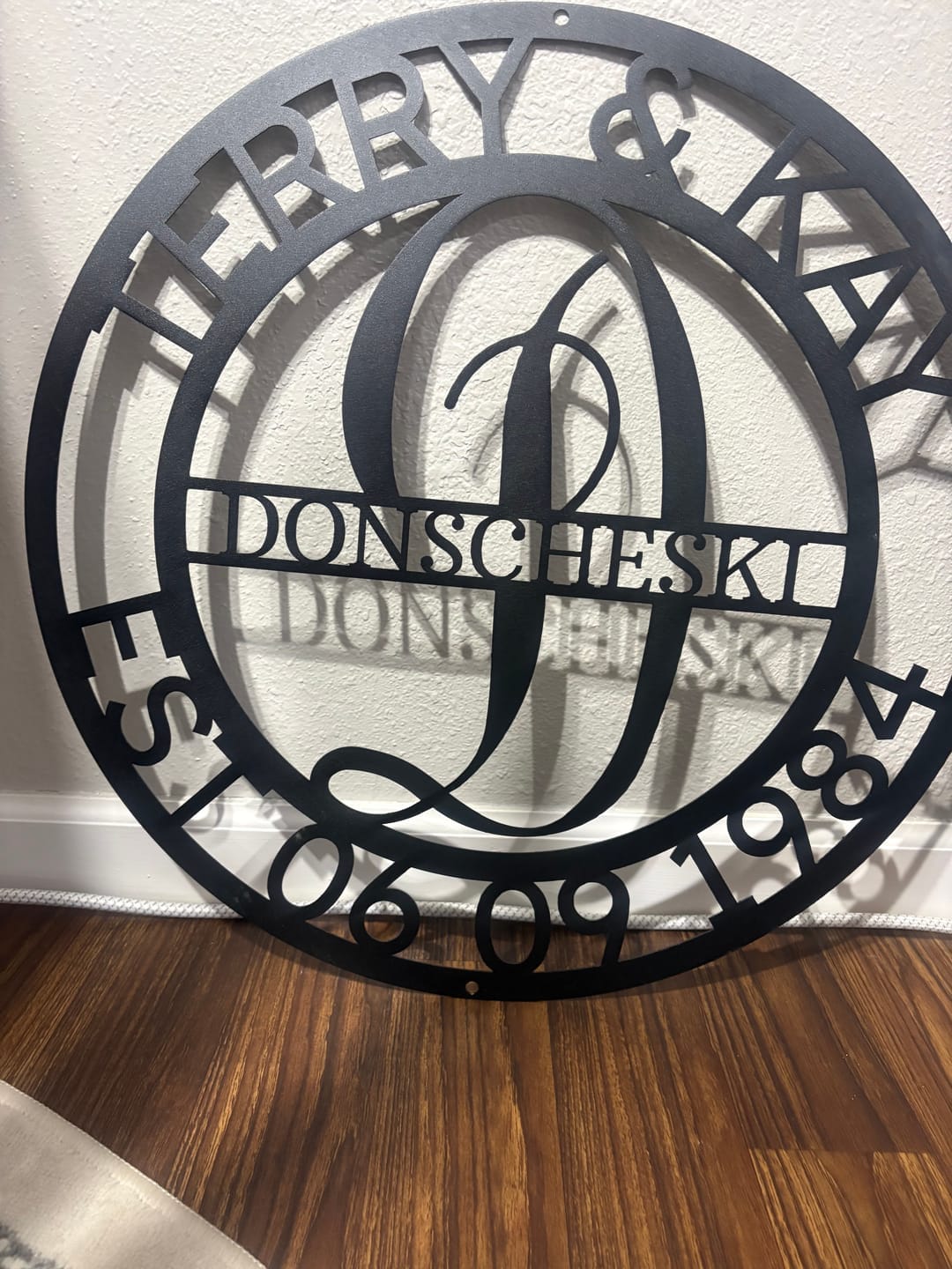 Customer photo review of Elaborate Name - Steel Sign