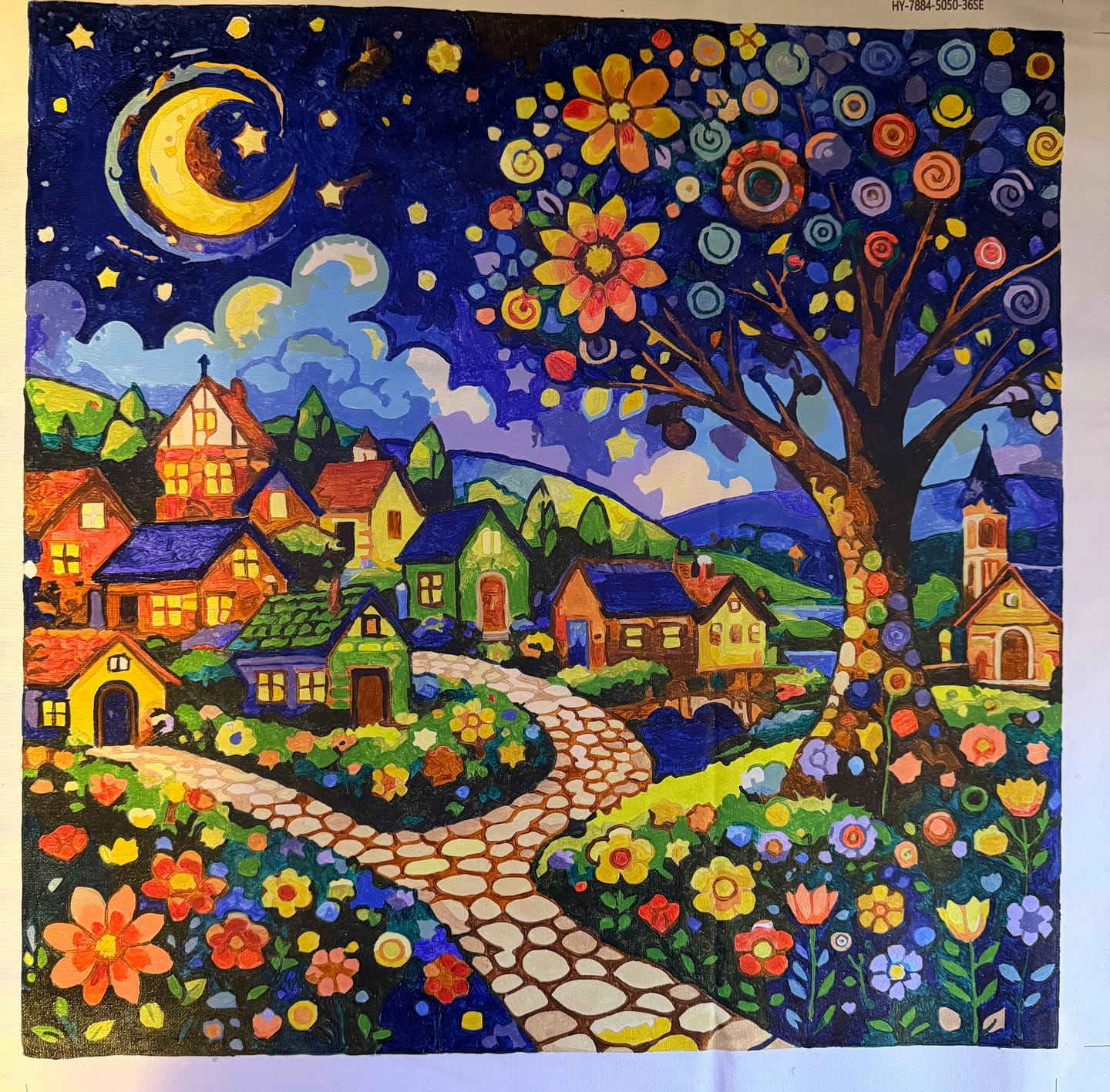 Customer photo review of Paint by Numbers - A magical night in the flower village