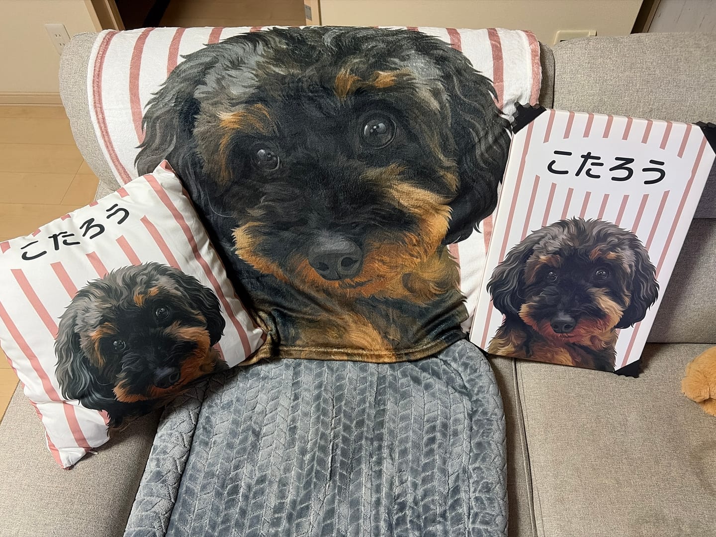 Customer photo review of Petcanva©オーダーメイド ペット似顔絵【3点セット】