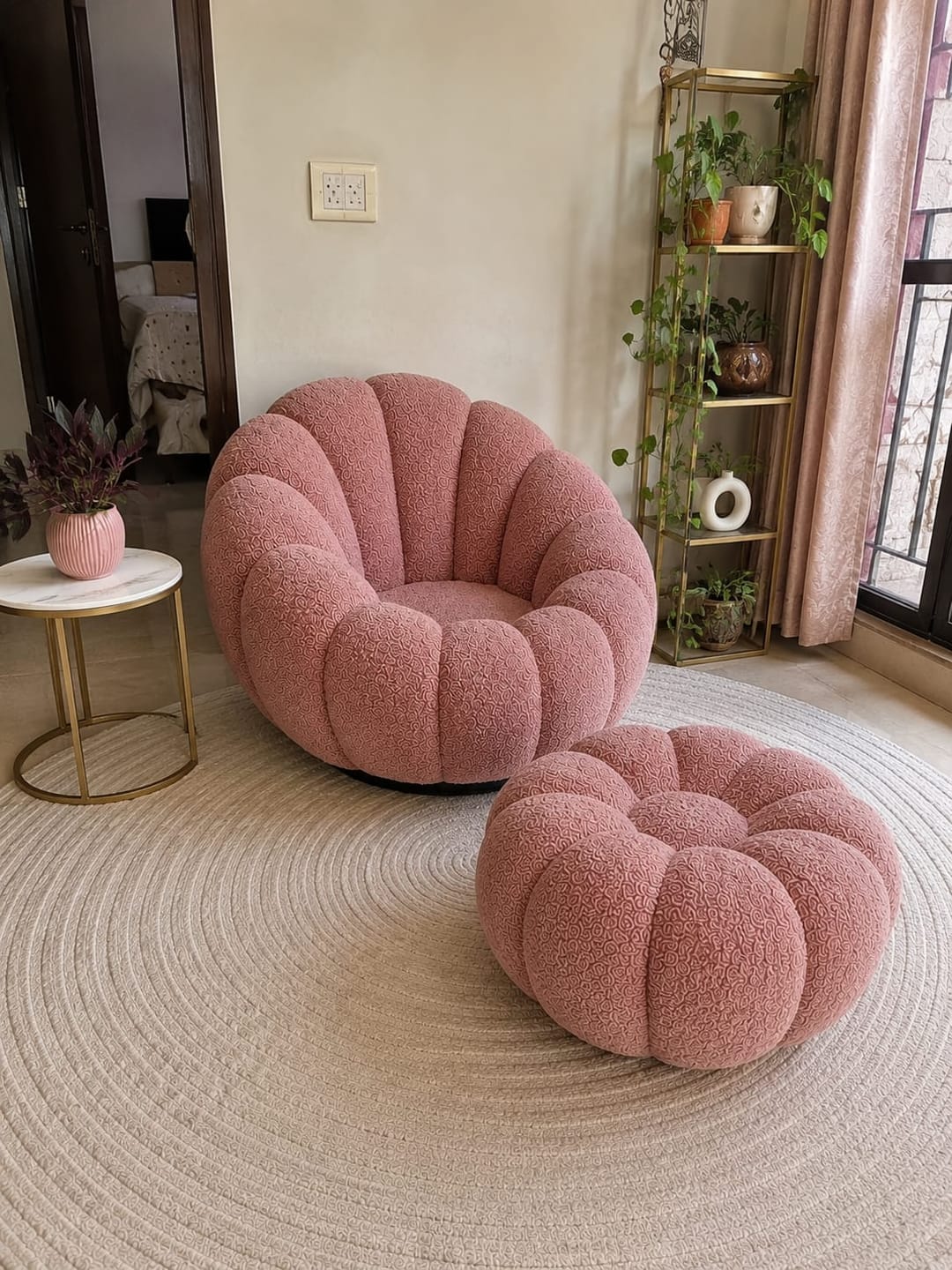 Customer photo review of Modern 360° Rotating Lounge Chair with Footstool | Premium Upholstered Accent Chair