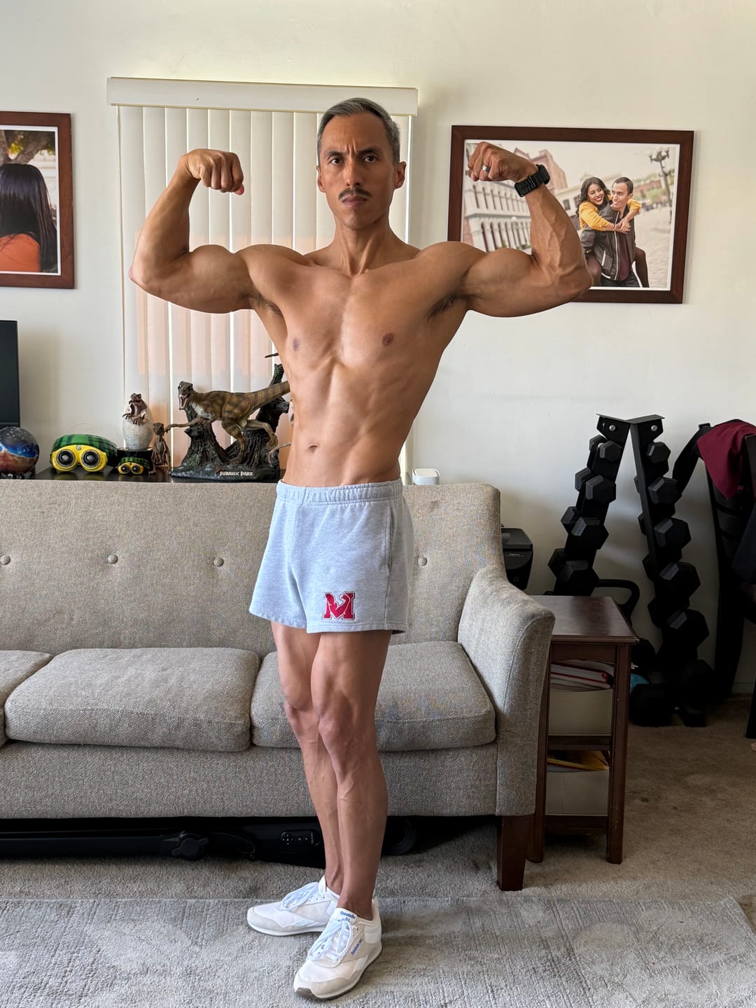 Customer photo review of College Shorts - Grey