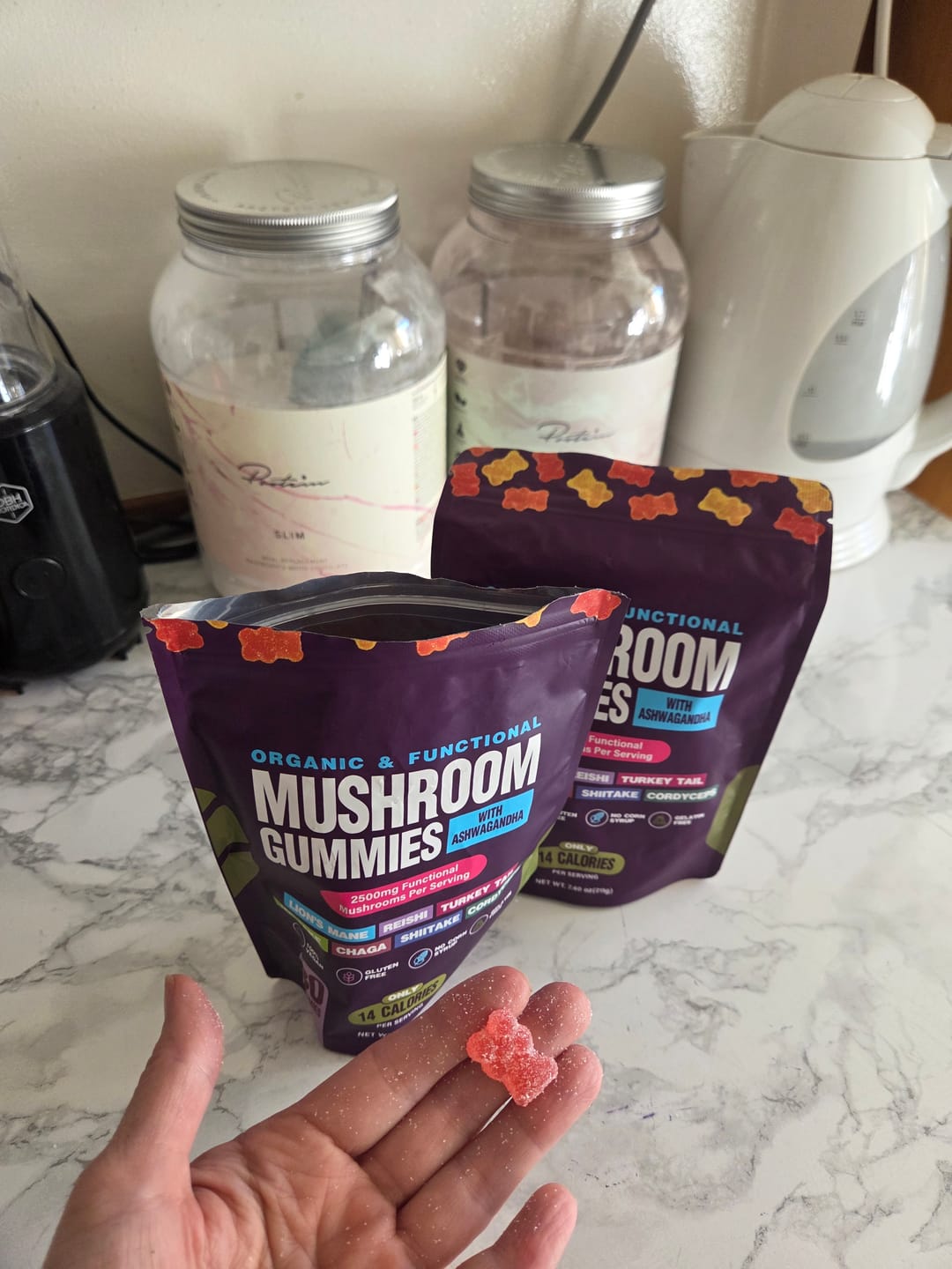 Customer photo review of Focus & Calm Mushroom Gummies – 2500mg med Lion’s Mane & Ashwagandha (80 st)