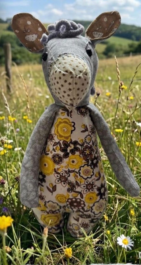 Customer photo review of Donkey Cuddle Doll PDF Pattern