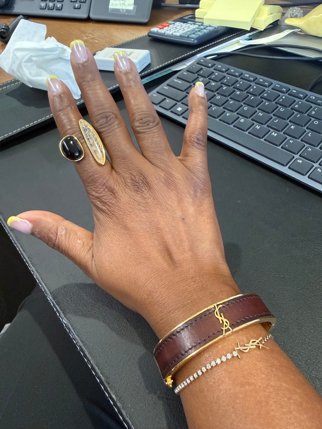 Customer photo review of Octavia’s Opulence Natural Agate Vintage Open Ring