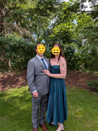 Customer photo review of Milan Dress in Emerald Green by Elle Zeitoune - RENTAL